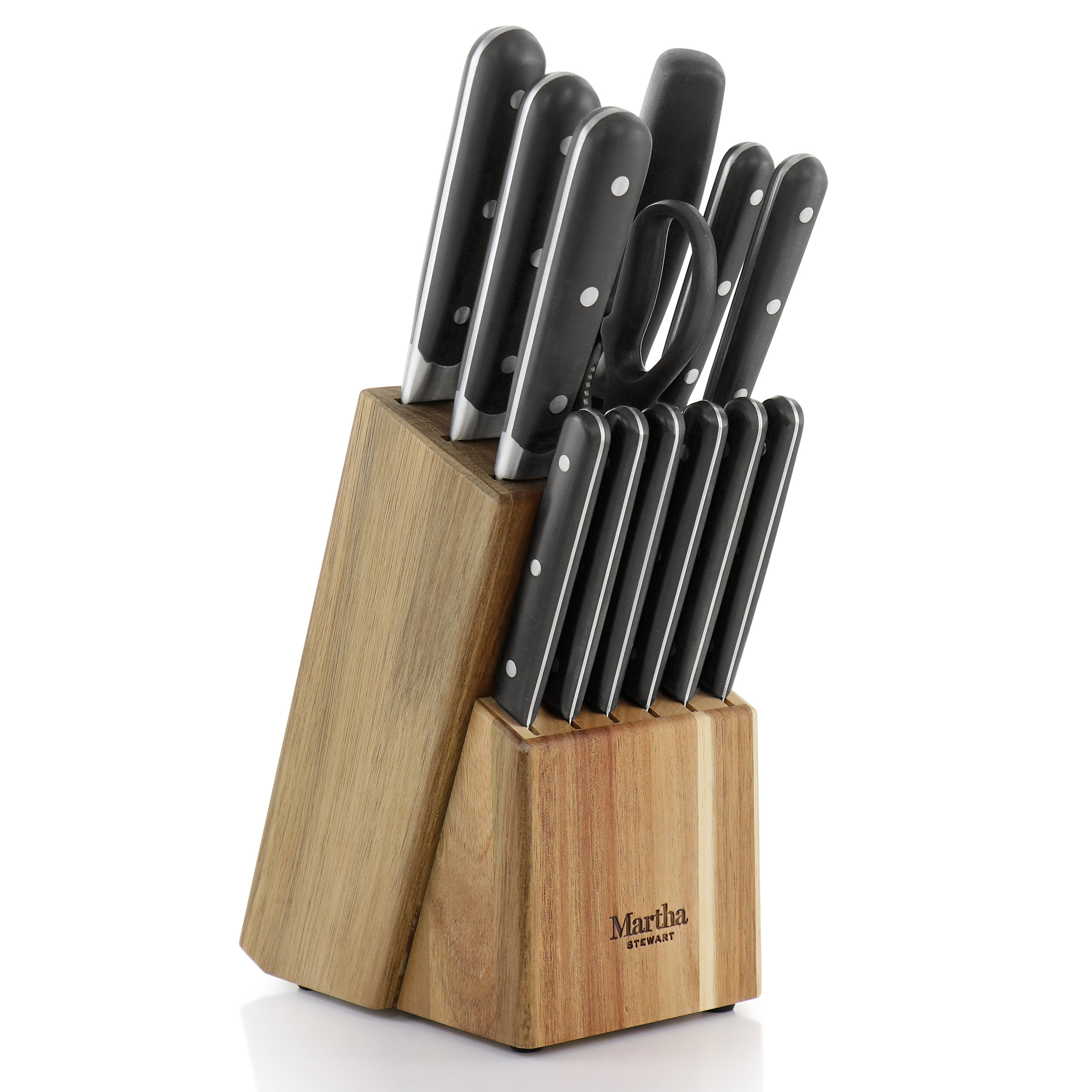 Rustic Farmhouse 14-Piece High Carbon Stainless Steel Knife and Block Set