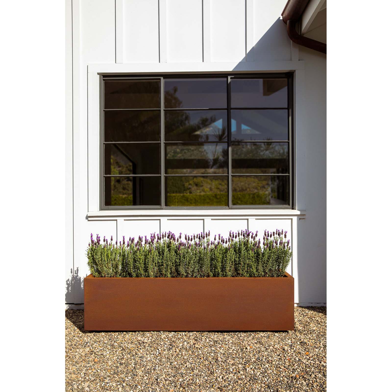 Corten Steel Series Long Box Planter, 16.25" H x 60" W x 15" D