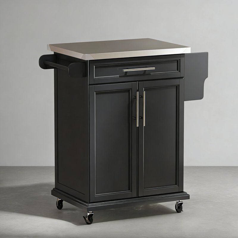 Rolling Kitchen Cart with Stainless Steel Top
