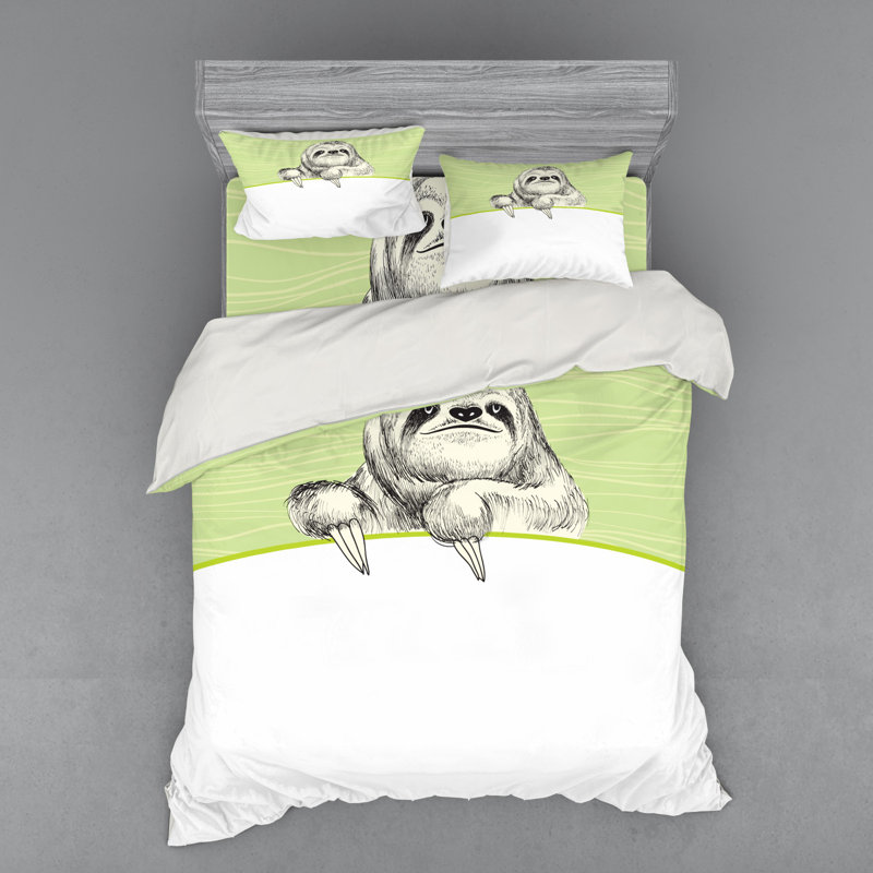 Sloth Rustic Polyester Duvet Cover