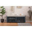 Banc de rangement patiné vieilli avec placage d'acacia pour un charme rétro-1294410654