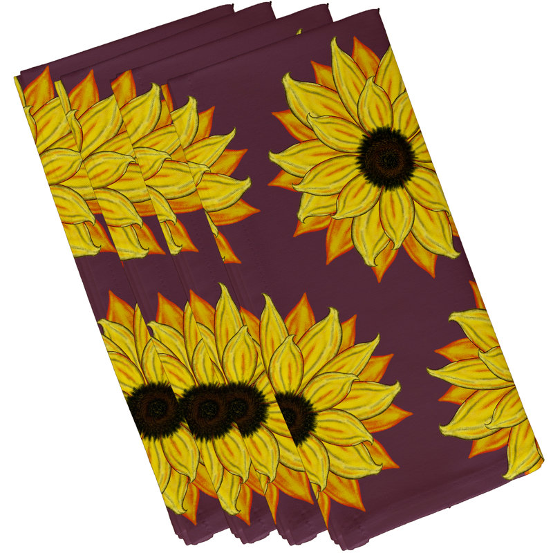 Vieux Polyester Floral Square Napkin, 18" W x 18" L, Purple