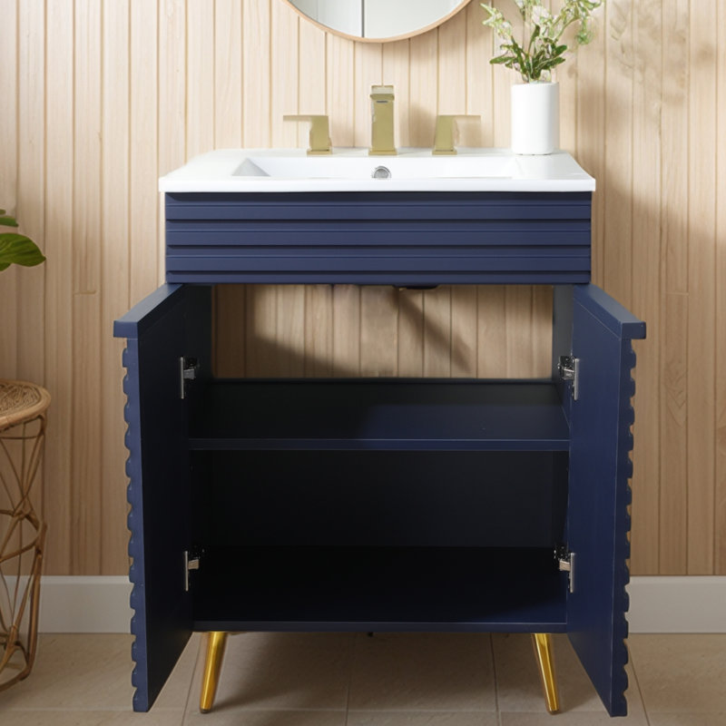 Meuble-lavabo simple 24 po avec plateau en céramique