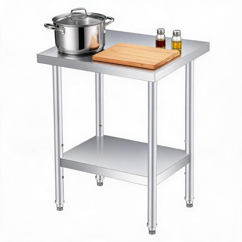 Table de travail portative en acier inoxydable 30x24, 35" H x 30" W x 24" D