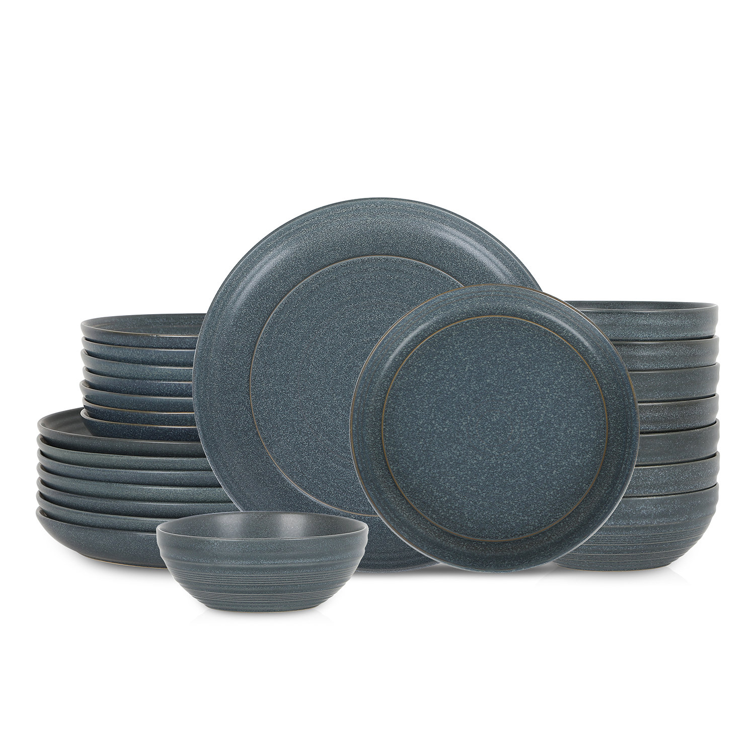 Elio Stoneware Dinnerware Set, Blue