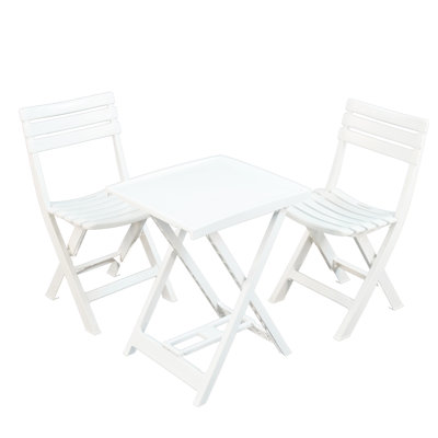 Boretto Folding Table with 2  Chairs Garden Set