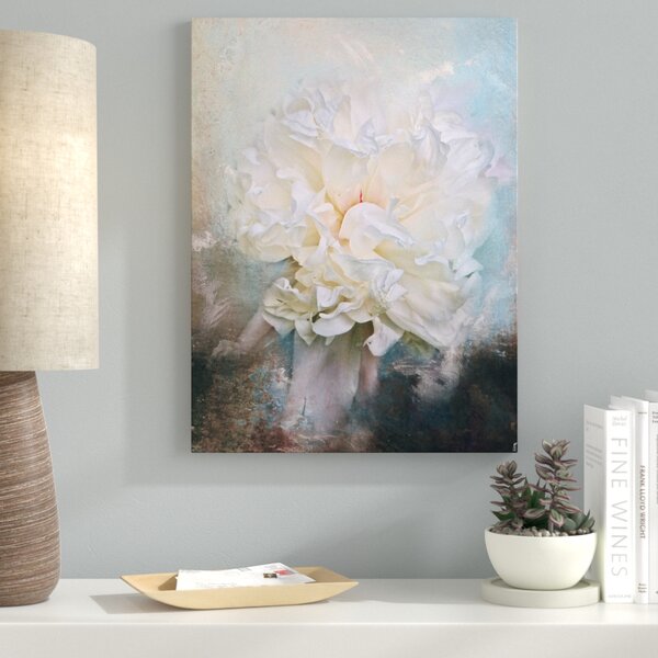 Ebern Designs Abstract Peony In Blue On Canvas by Jai Johnson Print ...