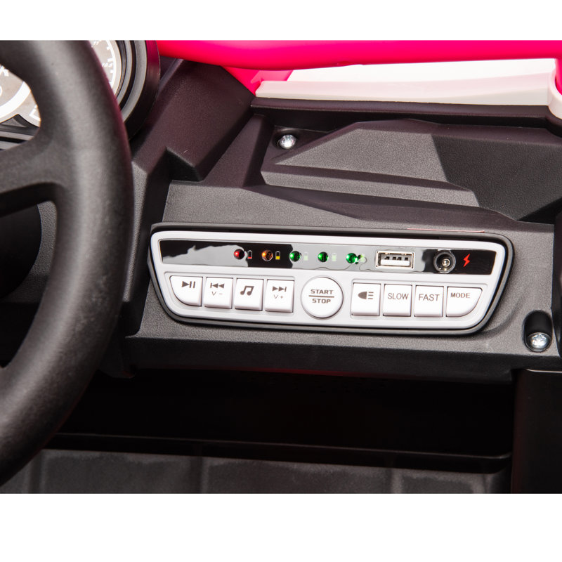 Pink 24V Kids Ride-On UTV with Bluetooth and LED Lights