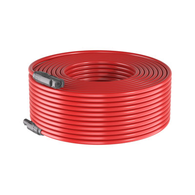Solar Panel Extension Cable, 65 ft Black and 65 ft Red, 10 AWG (6 mm²), Outdoor Solar Wire with Male and Female Connectors, IP67 Waterproof Tinned Copper Cable for Photovoltaic Systems