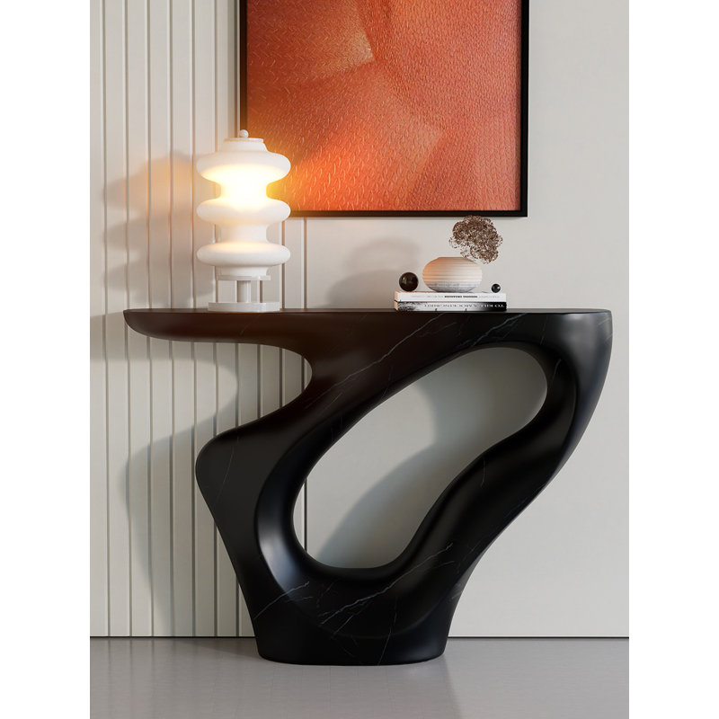 Canapé décoratif contemporain à motif de pierres creuses irrégulières pour l'entrée de la maison, Black, Black, Black