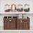 Storage Baskets, Suitable For Shelves. Wicker Baskets For Organization. Waterproof Woven Baskets, Suitable For Food Storage Room. Rectangular Baskets, Brown, 2 Pieces.