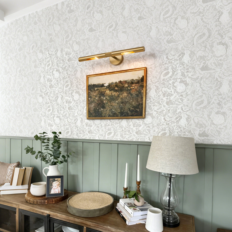 Dimmable Wall Mounted Picture Light, Brushed Gold