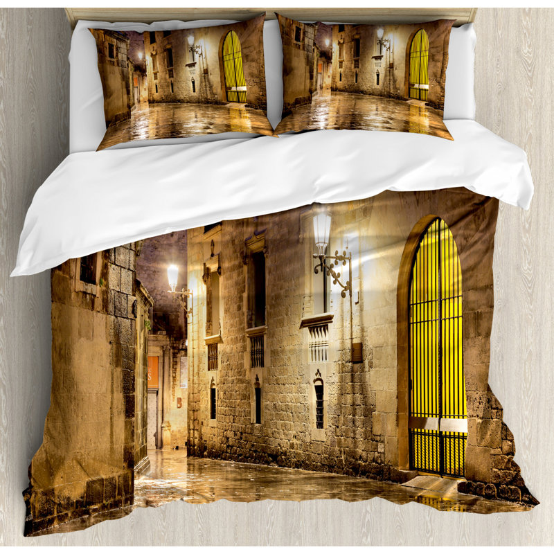 Modern & Contemporary Polyester Duvet Cover, Queen Duvet Cover + 2 Shams