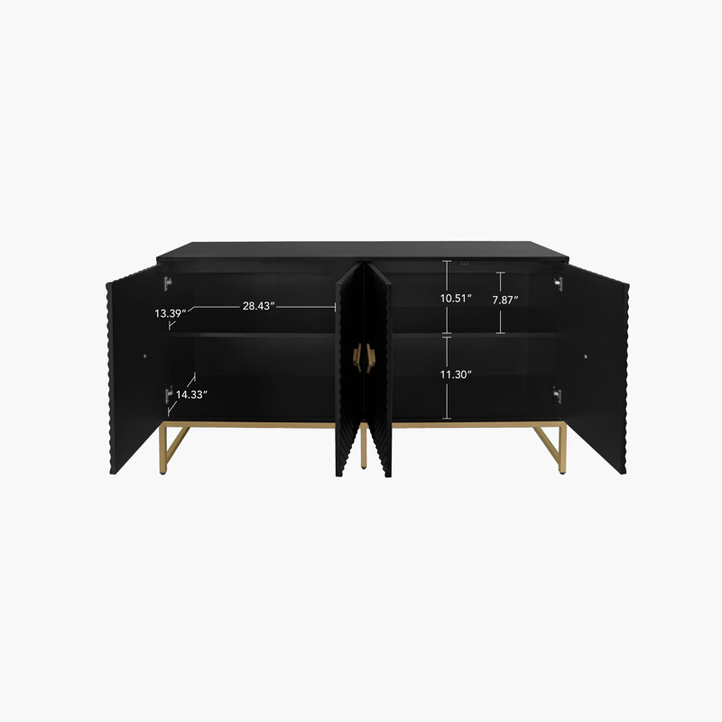 Sideboard Buffet Cabinet With Storage, Black