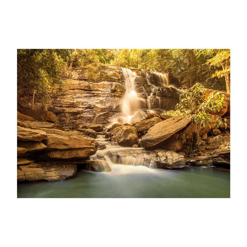 Sunny Waterfall Semi-Gloss Paste the Wall Mural, 300 cm x 210 cm