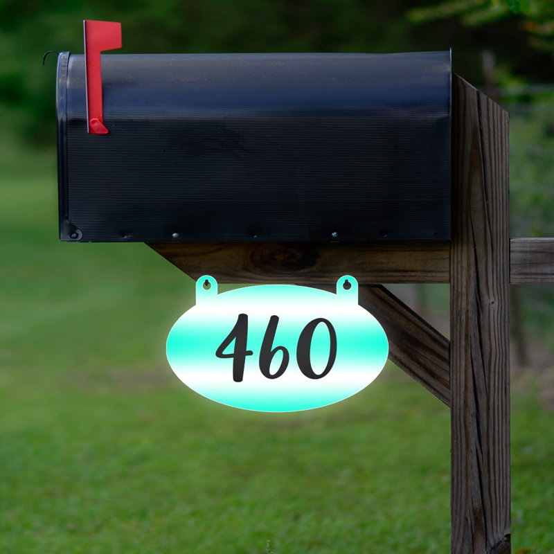 Plaque d'adresse sur 1 ligne, Turquoise, Oui