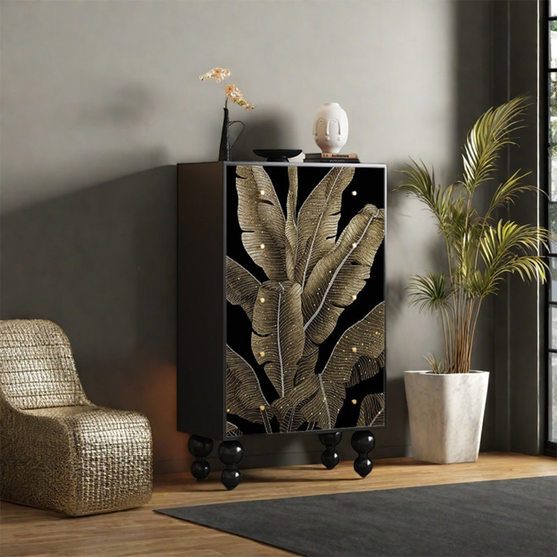 Armoire de rangement en noyer avec plateau spacieux