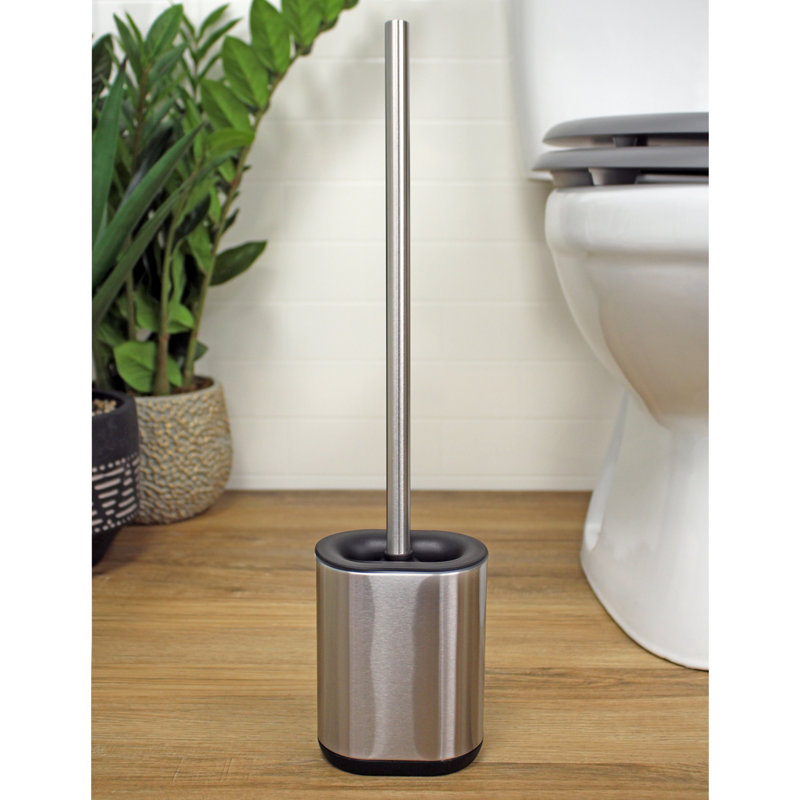 Leia Free-Standing Toilet Brush and Holder, Satin