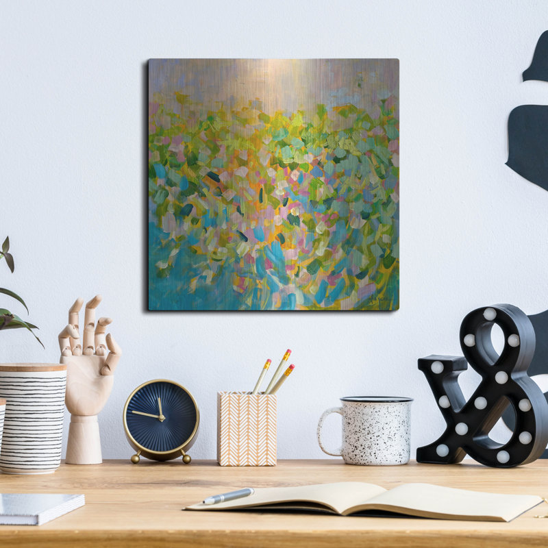  «Sunrise On A Misty Morning 2» par Dorothy Fagan, art mural en métal, H 12 po x l 12 po