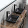 Healthomse 11.81'' Black Glass Rectangular Bathroom Sink with Faucet and Overflow