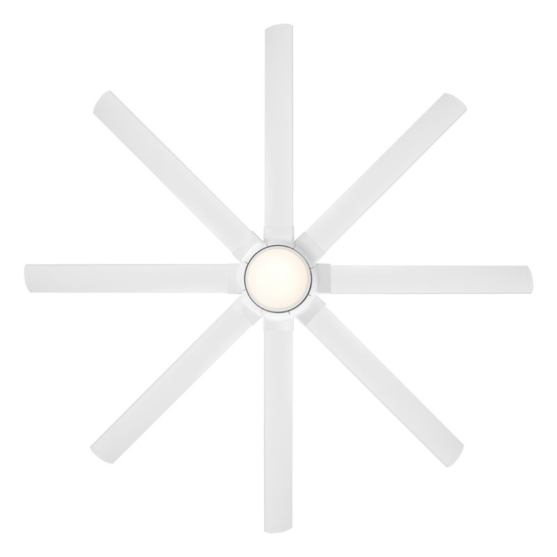 Hydra 8 - Blade Outdoor LED Smart Standard Ceiling Fan with Wall Control and Light Kit Included, Works With Alexa and iOS or Android App