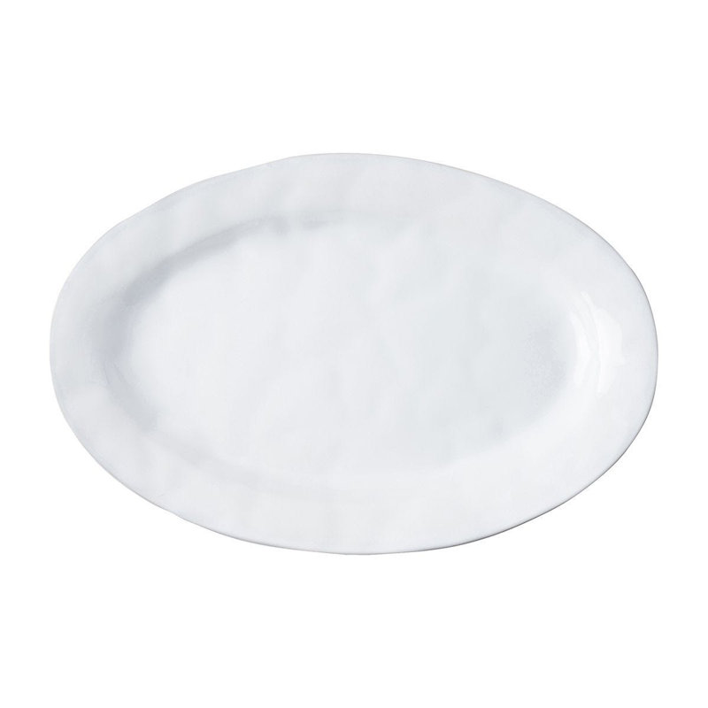 Quotidien Oval Platter - White Truffle, 15" L x 10" W