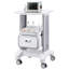 2 Tiers Lab Carts Mobile Medical Cart with 1 Drawer & 1 Top Tray White, Trolley Storage Cart with ABS Material