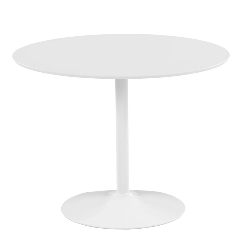 Aarshi Round Metal Base Dining Table, White