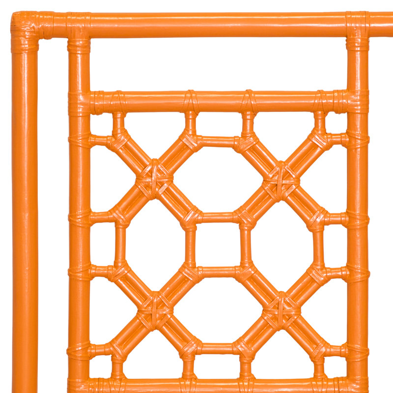 Lit standard à dossier en treillis, Simple, Orange citron