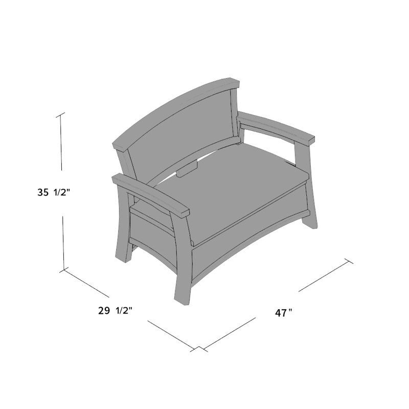 Elements 47'' Resin Outdoor Loveseat, Java