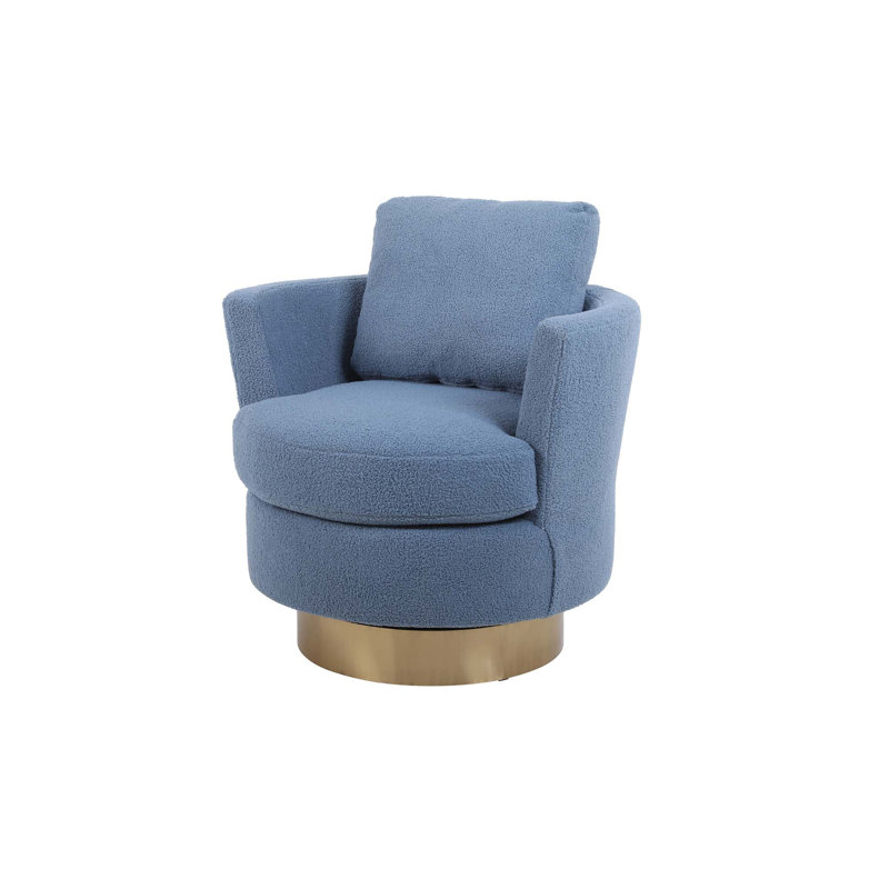 Fauteuil demi-tonneau Lindall, Fausse fourrure bleue
