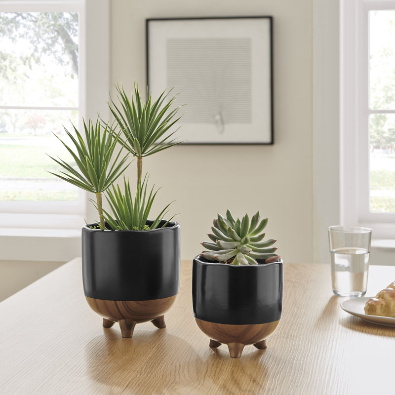 Ensemble de 2 pots à fleurs Masanari Modern Mortar