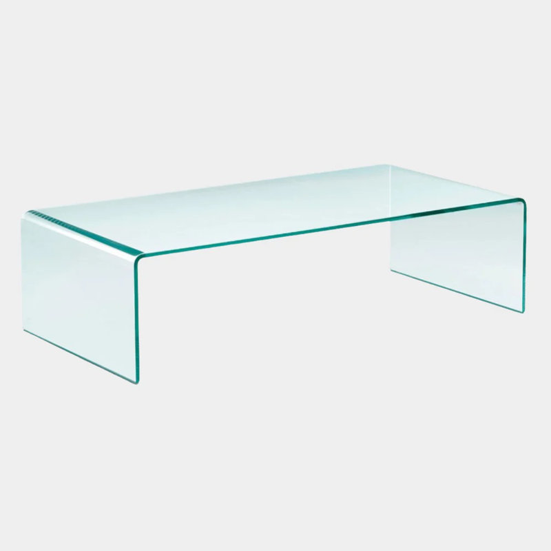 Table basse en verre, H 17 po x L 39 po x l 17 po