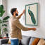 Elegant Peacock Profile Botanical - Wrapped Canvas-1989593412-1989593421