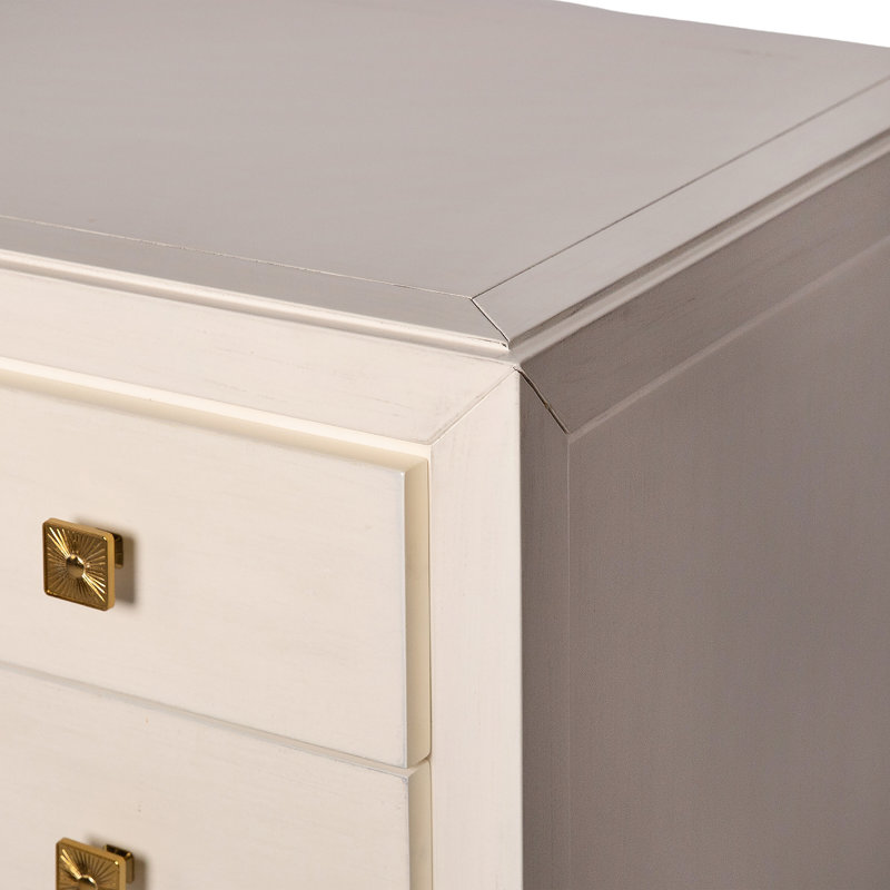Franklin Solid Wood 4 - Drawer Accent Chest, Antique White