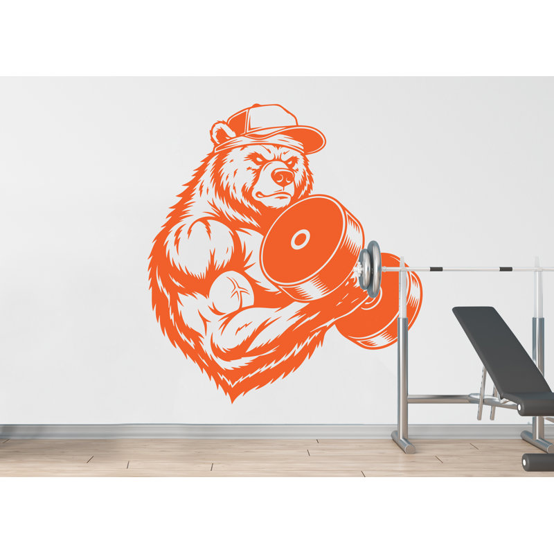 Adhésif décoratif ours en forme de gymnastique, 39" L x 35" W, Metallic Gold