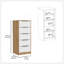 Commode verticale H / 42 po, 5 tiroirs, commode verticale-1365676635
