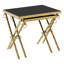 Smythe Glass Top Cross Legs Nesting Tables