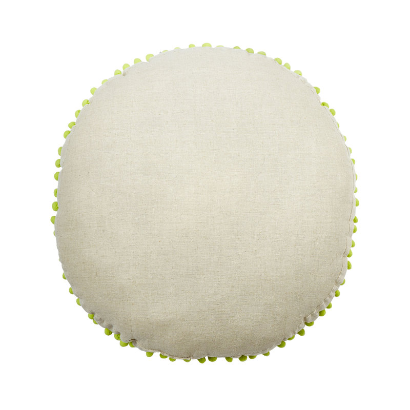 Queenie Pineapple Round Embroidered Throw Pillow