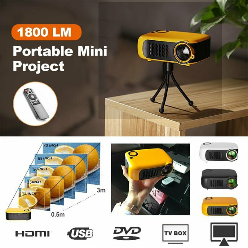 Bruce&Shark Home Theater Projector 800 Lumens Portable Projector with Remote Included, Yellow