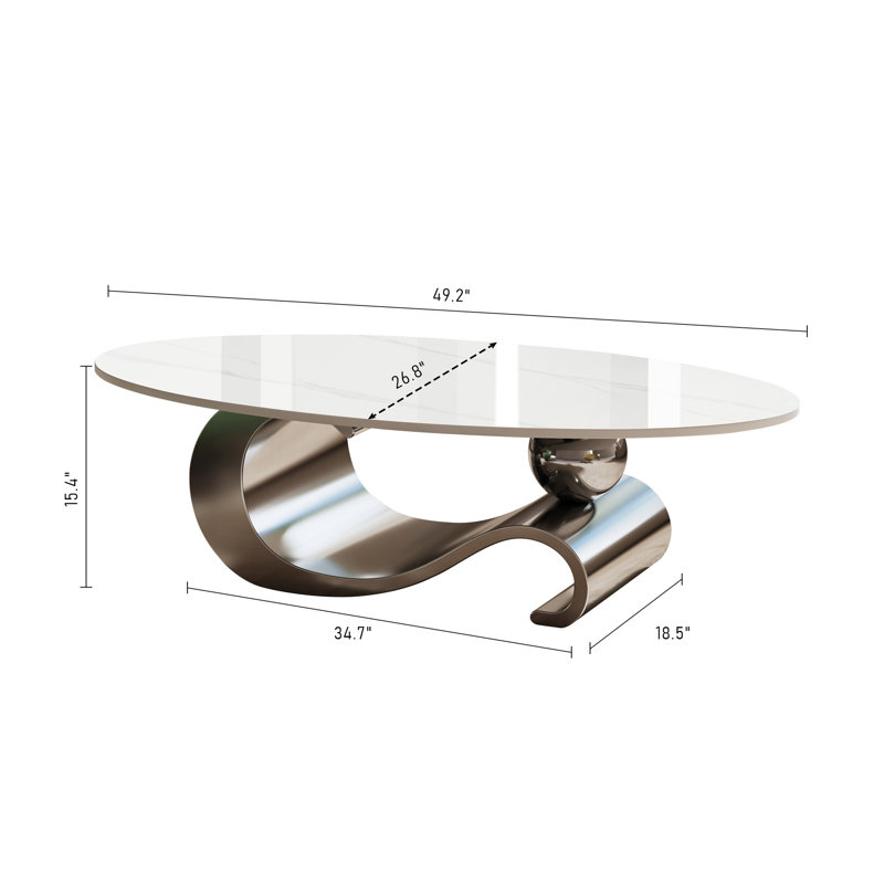 Table basse 49,2 po, Gris