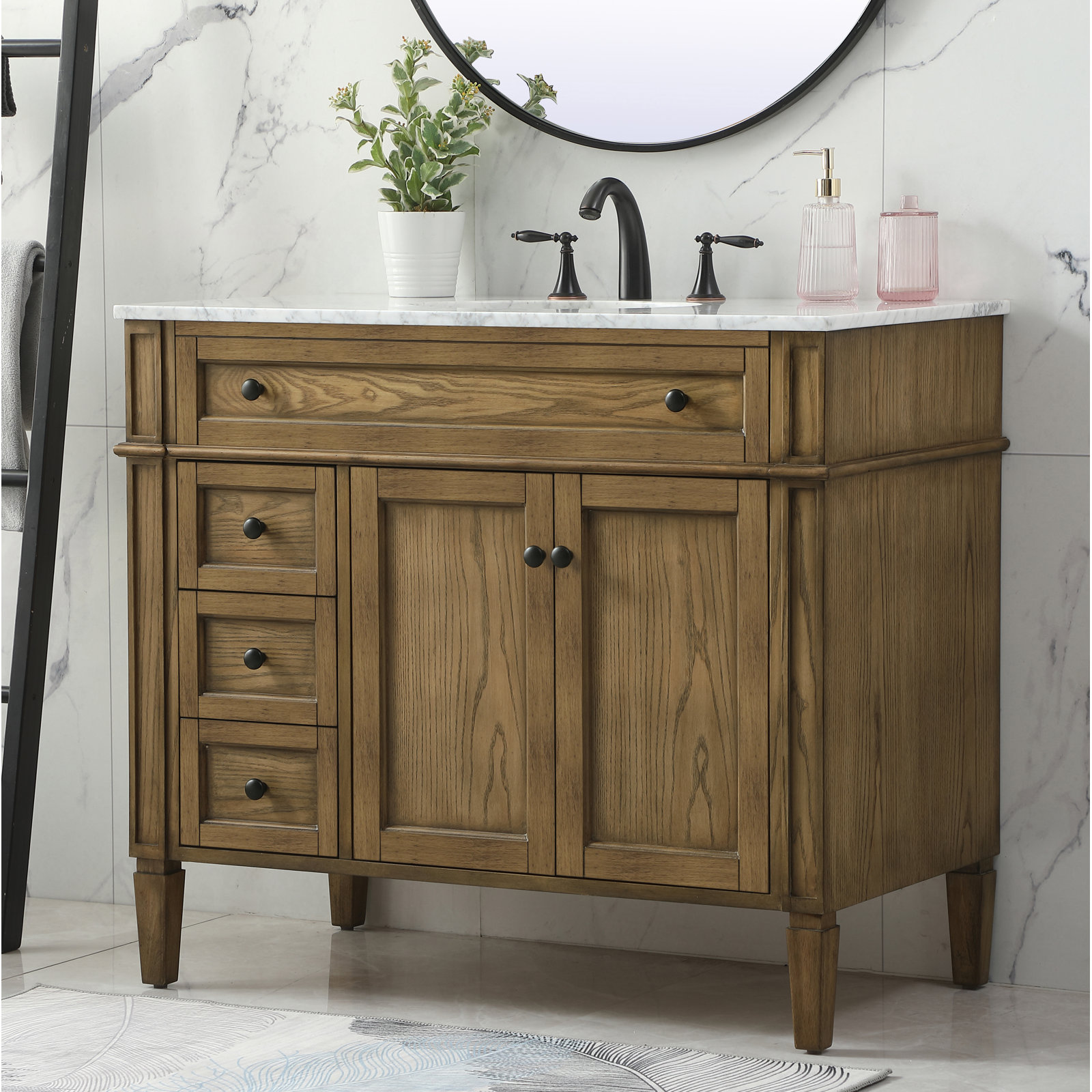 Rivers 40'' Single Bathroom Vanity, Dark Brown
