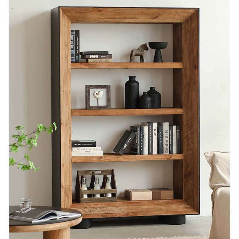 Vintage Wooden Bookshelf With A Rustic Finish