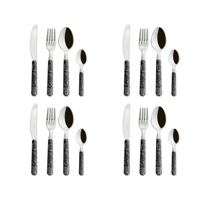 Excelsa Magic Black Cutlery Set 16 Pieces