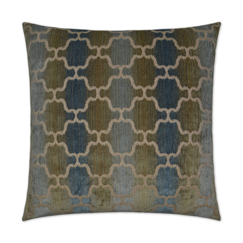 Vendura Geometric Throw Pillow, Aqua, Square 20"