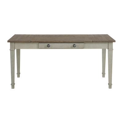 Gracie Oaks Lillimai Rectangular Dining Table in Medium Brown and Washed Stone by Gracie Oaks