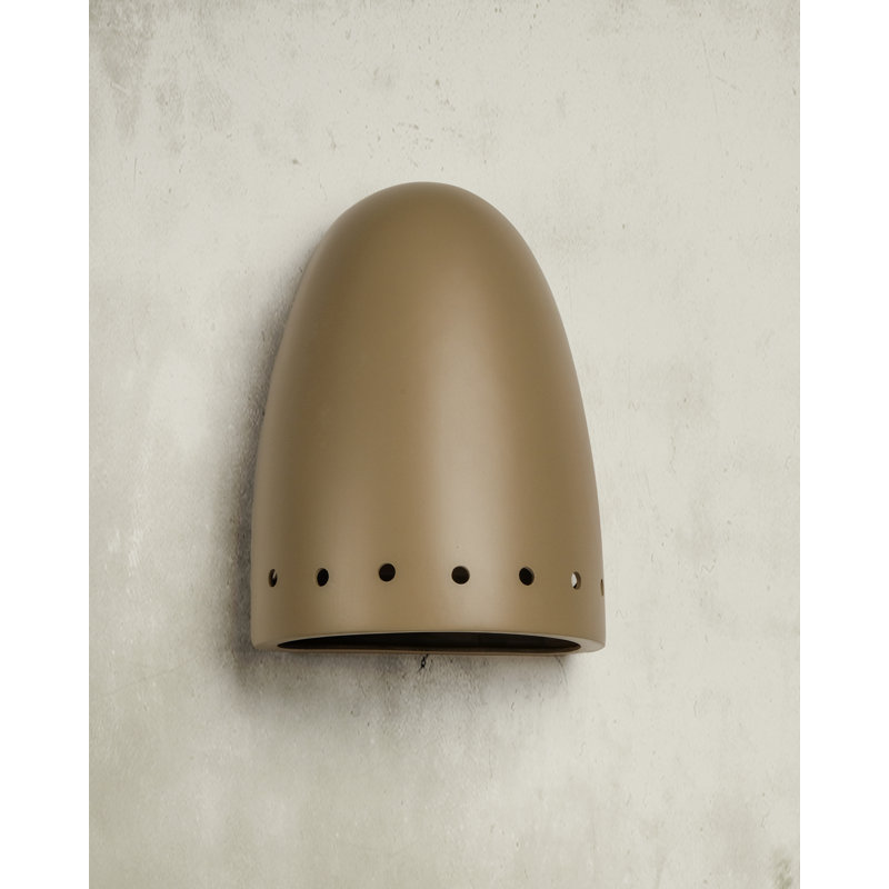 Charleus Flush Mount Ceramic Outdoor Wall Lights, LED Bulb Included, Spice, 14" H x 10.5" W x 7" D