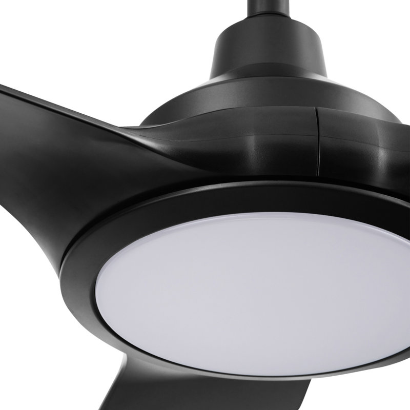 Ventilateur de plafond noir mat 52 po avec lumière DEL ajustable Honeywell Sirro, Noir mat, Noir mat