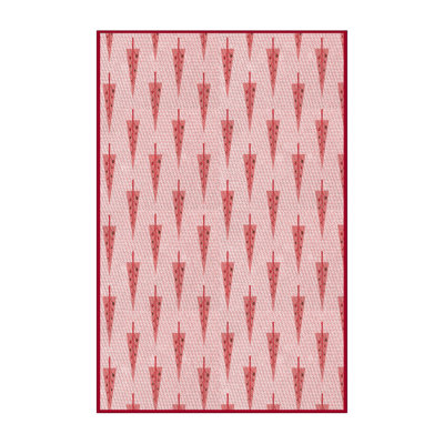 Tapis floral rouge / rose