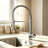 Single Handle High Arc Pull Out Kitchen Faucet With Sprayer-105806209